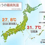 10月下旬でも西日本・東日本で「夏日」続出　週末も季節外れの高温に