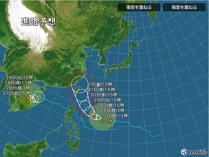 台風の進路など色々季節外れ