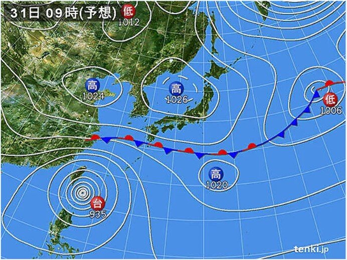 台風21号　今後の進路予想