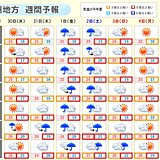 九州　今週1日～2日頃は季節はずれの大雨のおそれ　台風21号の北上で前線活発化