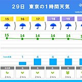 関東南部　未明から気温低下中　夕方以降は本降りの雨　東京都心の気温15℃未満に