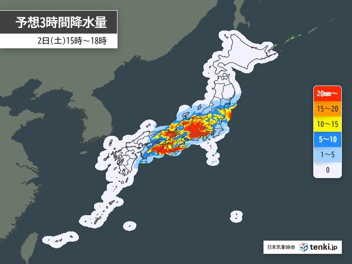 明日2日　非常に激しい雨や激しい雨　警報級の大雨の恐れ