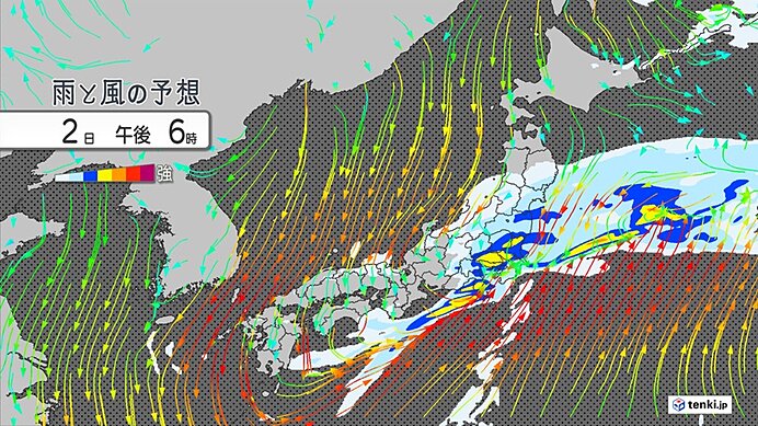 大雨エリア　次第に東へ　大雨のピークは