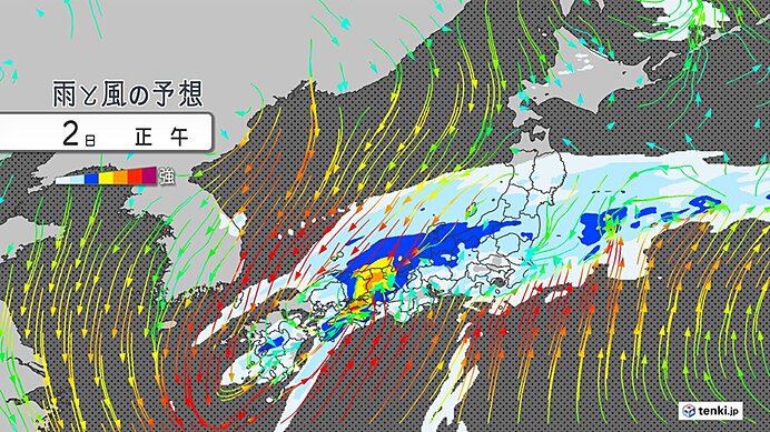 3連休初日　2日は九州から関東で大雨　夜は関東でも滝のような雨　土砂災害に警戒