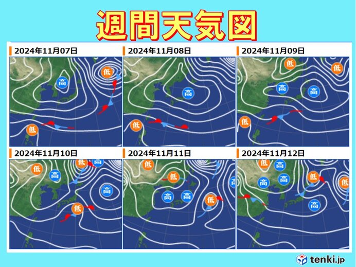 9日(土)から11日(月)は太平洋側を中心に雨