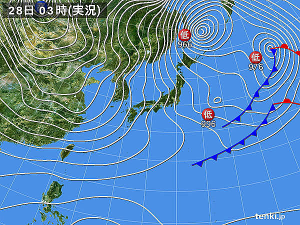 28日　寒波襲来　太平洋側も雪や凍結注意