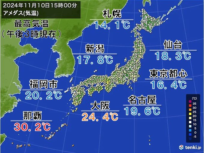 名古屋や福岡では今週も夏日の日があり　札幌では一桁の気温