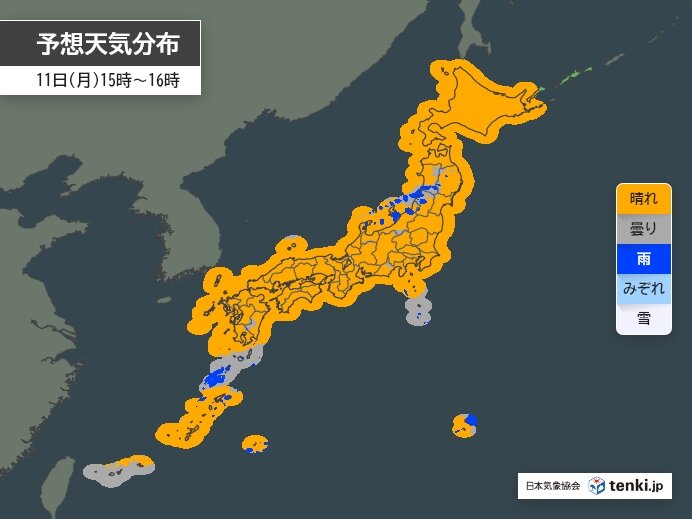 明日の日中は天気回復　晴天で気温も上昇