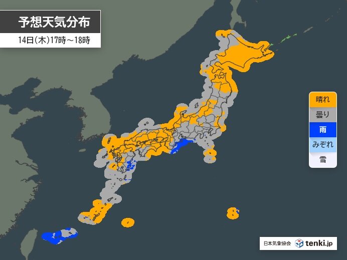 「きぼう」通過時間帯の天気は?