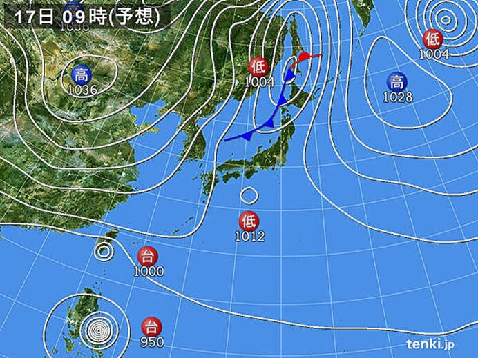 16日(土)～17日(日)は雨や雷雨