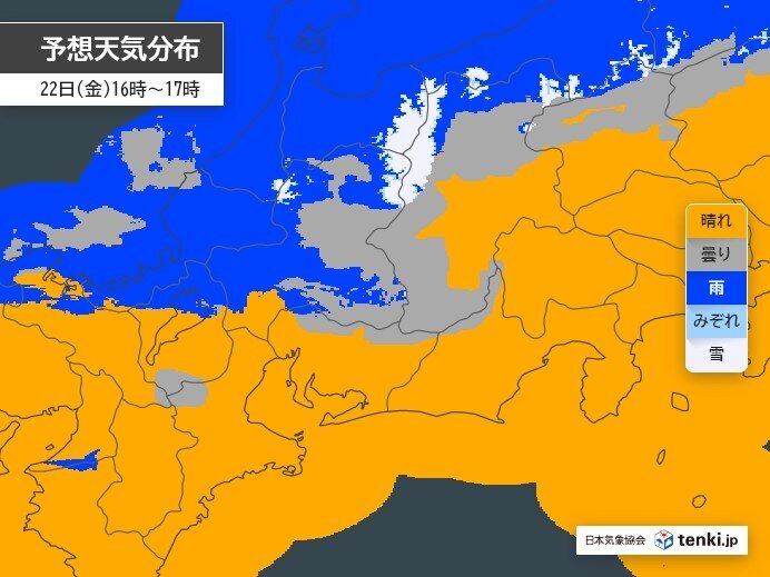 今日22日　岐阜県を中心に変わりやすい天気