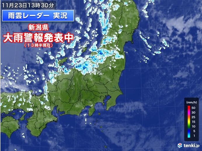 新潟県に大雨警報発表中　今夜にかけて強まる雨に注意　北海道は局地的に雪が強まる