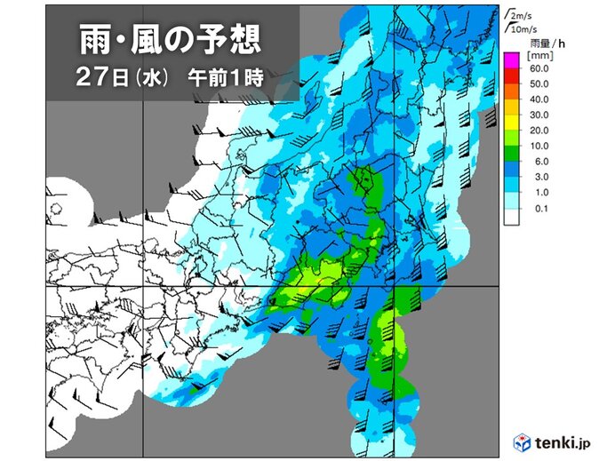 26日(火)は天気下り坂　27日(水)朝にかけて雨風強まる