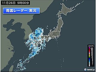 九州や沖縄で雨雲発達　1時間に50ミリ超の非常に激しい雨　関東なども今夜は広く雨