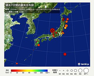 地震回数　昨夜は石川県で最大震度5弱の地震　1週間程度は震度5弱程度の地震に注意