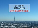 東京地方に今季初の乾燥注意報　太平洋側で空気カラカラ　強風も　火災に注意