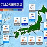 今日7日　全国的に寒さ増す　日本海側　雪エリア次第に拡大　西日本の峠も積雪注意