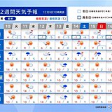 14日頃からは日本海側で大雪のおそれ　全国的に寒さ厳しく　2週間天気