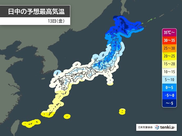 広く冬の寒さ　東京都心は1月上旬並み