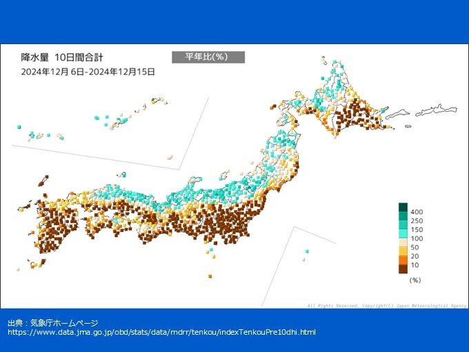 東京　ここまで雨なしの12月　24年ぶり