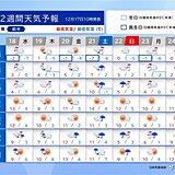 年末にかけての天気　たびたび冬の嵐　日本海側を中心に積雪増　帰省の足に影響の恐れ