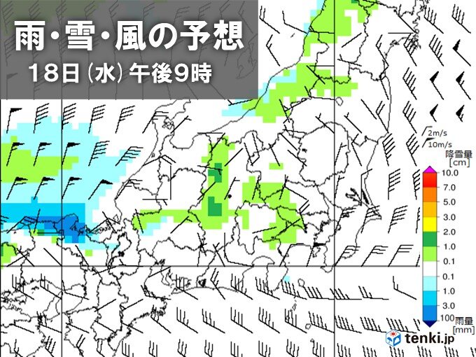 明日18日夜は東京都心で初雪か