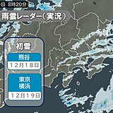 東京初雪　関東は昼頃まで所々で雪や雨　都市部は積雪ない見込みも　極寒