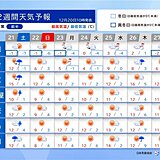 22日～23日は日本海側で荒天　警報級の大雪も　年末年始も厳しい寒さ　2週間天気