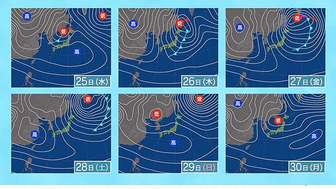 27日～28日頃　再び強い寒気が南下