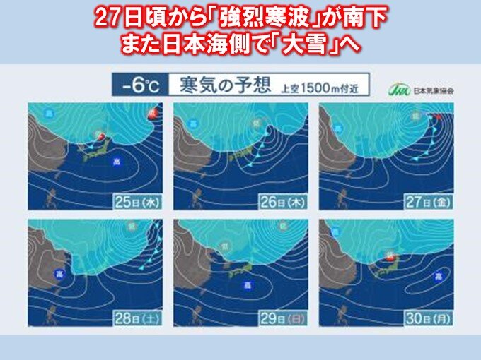 年末には強烈寒波　正月は東北の日本海側で「10年に一度の大雪」か