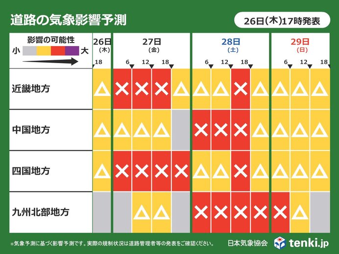 明日27日～29日　日本海側は大雪や吹雪　太平洋側で積雪も