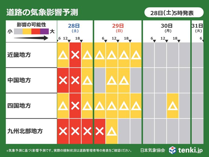 29日にかけて大雪　31日午後から再び寒気南下