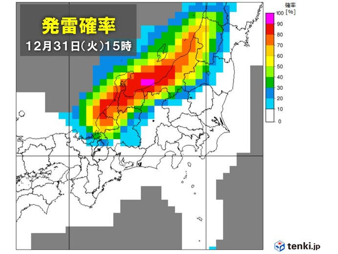 日本海側は大気の状態が非常に不安定