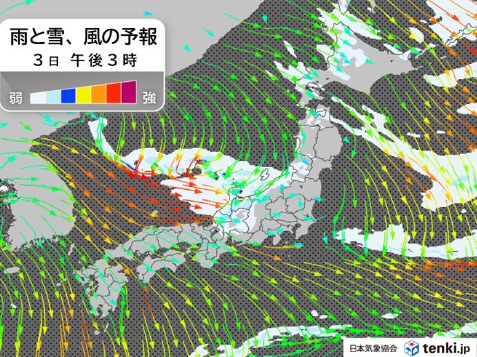 Uターン時　雪や風による道路への影響に要注意