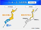 1月末にかけて西日本ほど寒さ厳しく　東～北日本は高温傾向に　最新の1か月予報