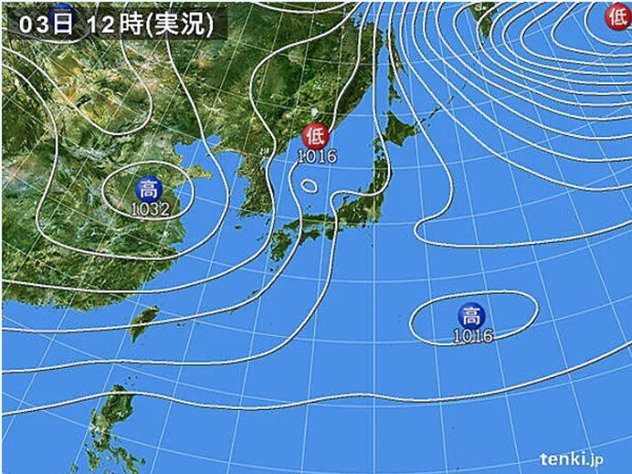 明日4日朝にかけて北陸付近で雪の強まりに注意