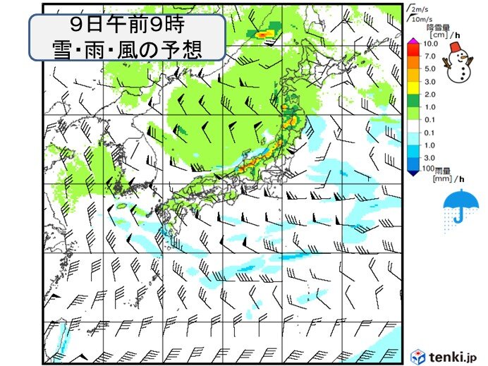 6æ—¥ã®é›¨ã®ã‚ã¨æ—¥æœ¬æµ·å´ã¯å†ã³é›ªã€€8æ—¥ï½ž9æ—¥ã¯ä¹å·žã‚‚é›ªã€€è¥¿å›žã‚Šã§å¼·ã„å¯’æ°—ã€€é€±é–“å¤©æ°—