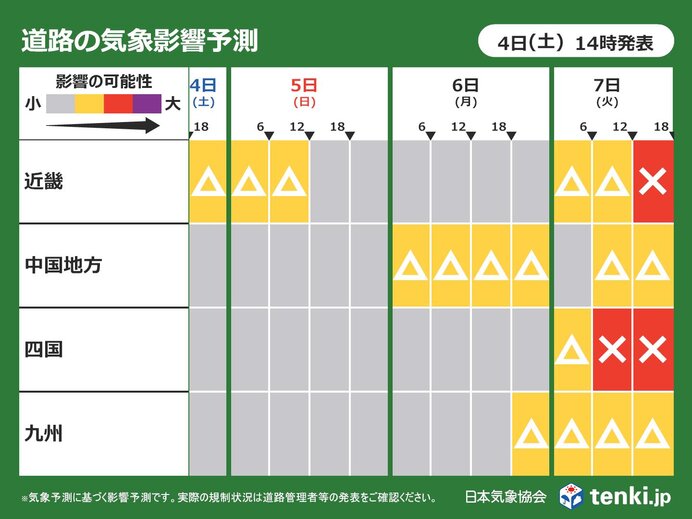 明日5日にかけて西日本の日本海側でも交通影響あり