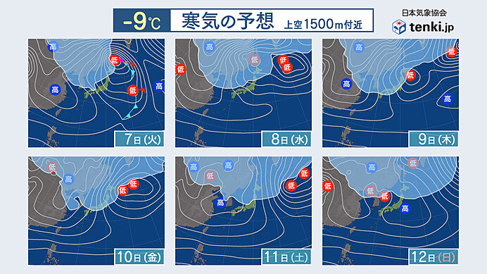 明後日7日(火)　天気回復　寒さ和らぐ