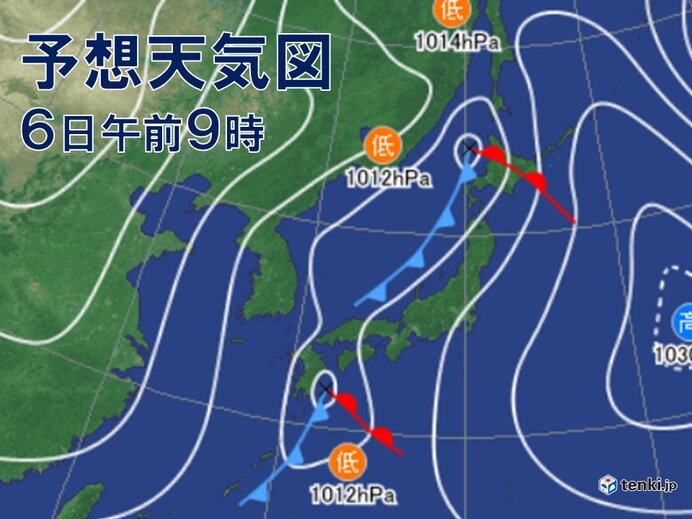 6日　東北北部など一時的に雪解け進む　気温上昇や雨による落雪や雪崩に注意