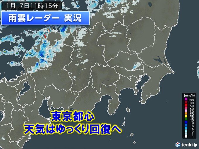 東京都心　ゆっくり天気は回復へ