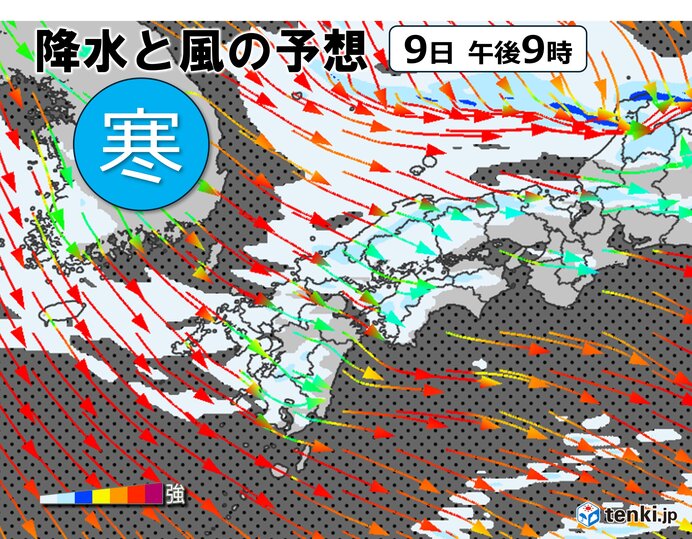 九州北部は9日夕方から雪が強まる　10日朝にかけて広範囲で積雪や路面凍結のおそれ