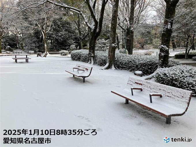 福岡・名古屋など　今季初の積雪