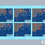 13日～14日の近畿は晴れ間の広がる所が多い　15日～16日は厳しい寒さが戻る