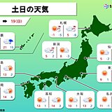 土曜は全国的に穏やか　日曜は天気が崩れる所も　関東でも雨か　朝晩は冷え込みが続く