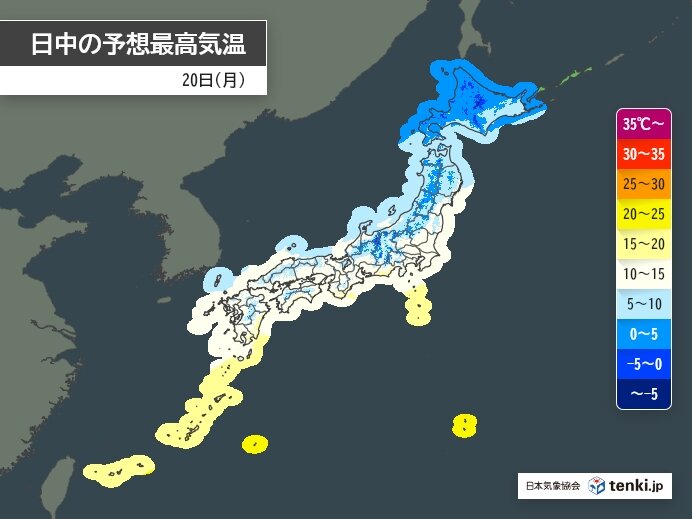 全国的に3月並みの気温に