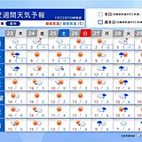 春のような暖かさ続かず　まだ冬の寒さも　27～28日は全国的に荒天　2週間天気