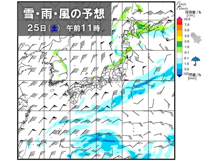 明日24日～25日　東北や北陸　局地的に雷を伴って雪や雨が強まる