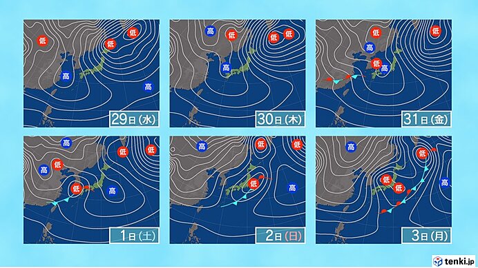 28(火)～2月3日(月)　大雪や寒暖差に注意