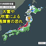 30日にかけて交通障害に警戒　西日本の平地で積雪　東・北日本で大雪や猛吹雪の恐れ